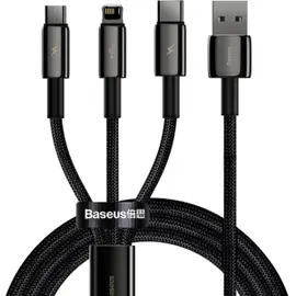 baseus tungsten gold usb to 3 in 1 cable 1.5m