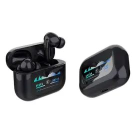 g04 anc headset noise cancelling earbuds wireless  lcd touch screen earbuds